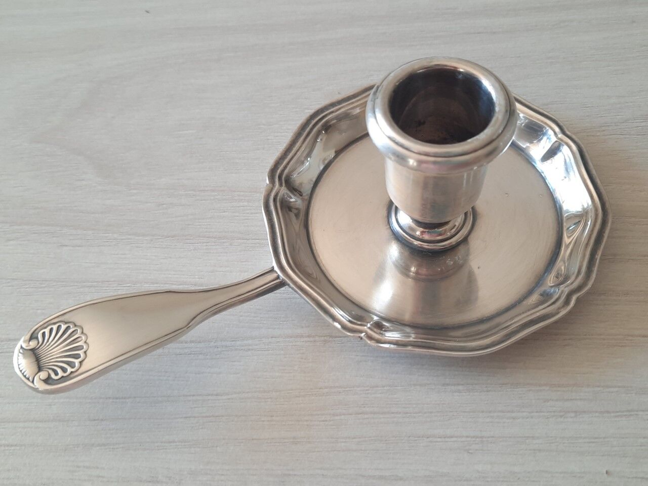 Christofle silver metal candle holder