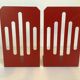 Pair of garnet metal bookends
