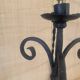 1970s wrought iron lamp, new 2m fabric cable, lampshade.