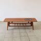 Teak coffee table by Louis Van Teeffelen with tile inlay.