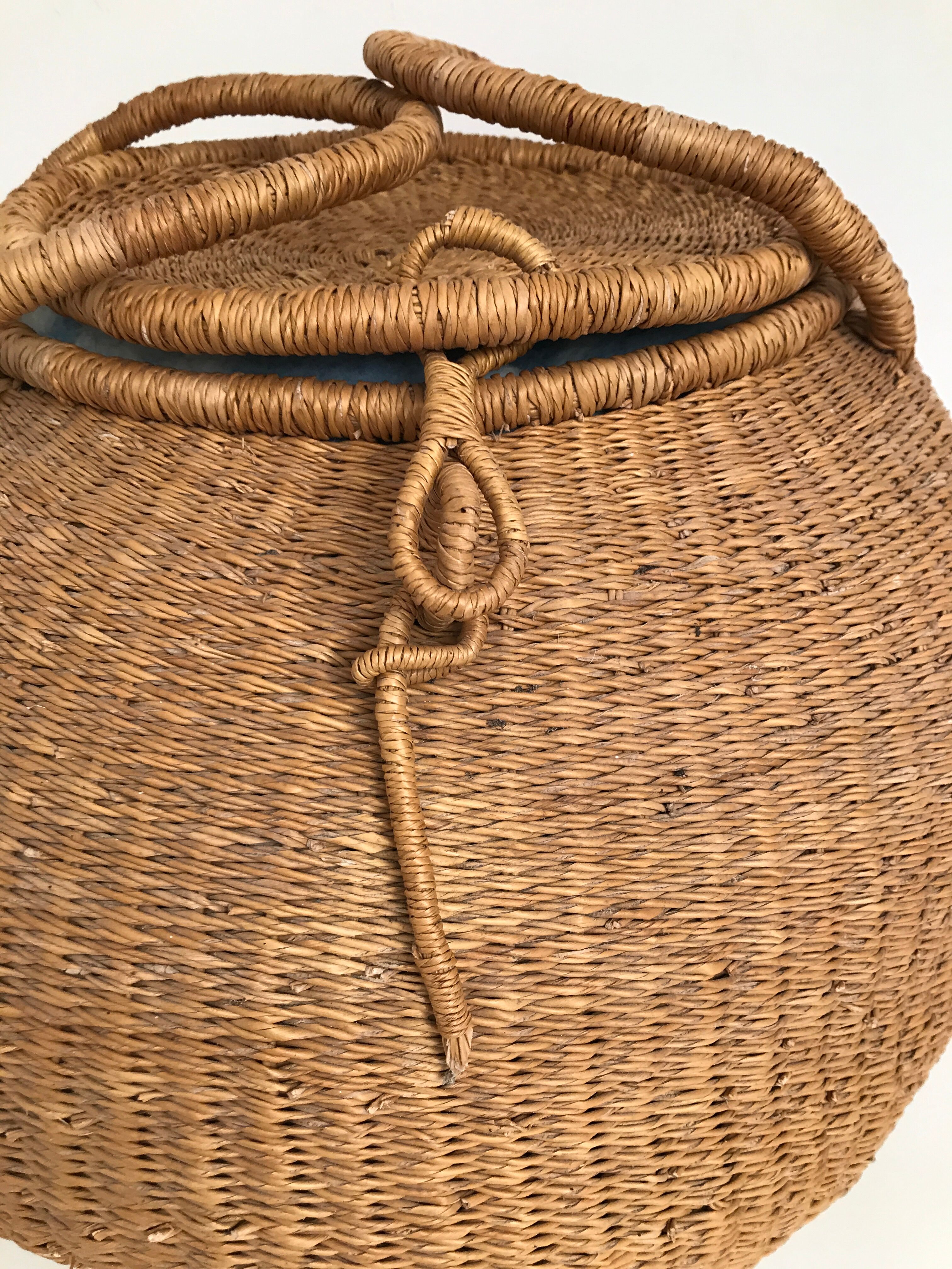 Vintage old wicker basket basket