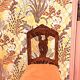 Varnished wood chair with orange velvet fabric, 1880/1900