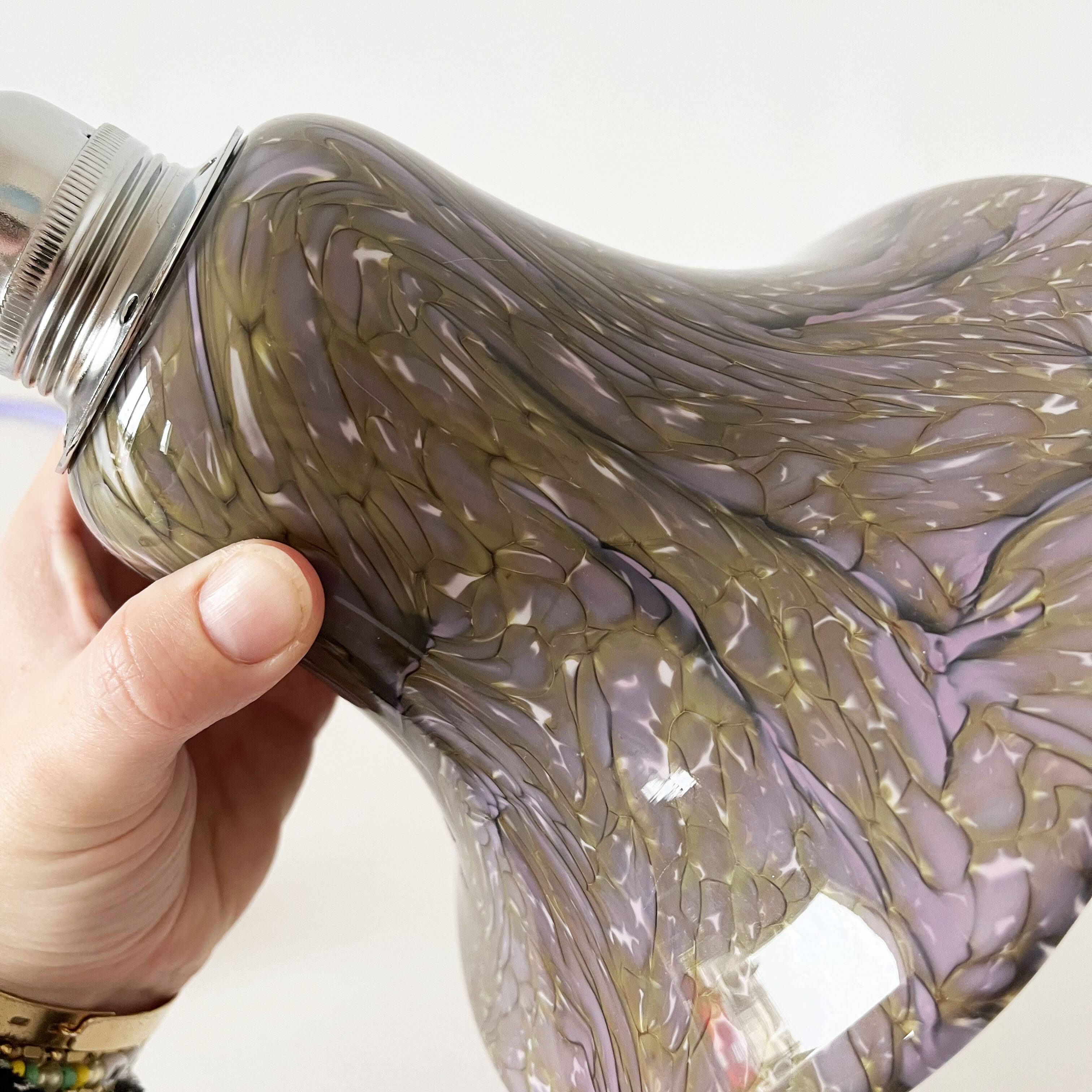 Purple opaline globe portable or pendant lamp