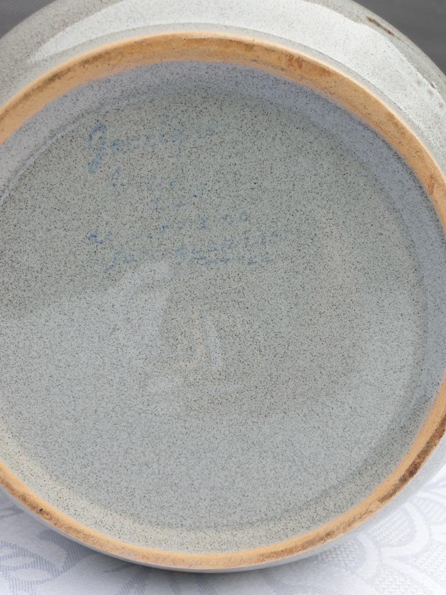 Soup or vinegar sarreguemines morzine 1970 gray floral decoration brown