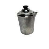 Tableware, marabout milk jug in silver-plated metal and wood from the early 20th century.