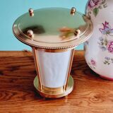 Lampe en laiton et porcelaine années 50
