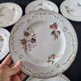 Lot de 9 assiettes anciennes en porcelaine de Sarreguemines, XIXe siècle, s