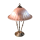 lampe laiton brossé abat jour verre vianne 1970 a 80  a tirettes independente h47x35