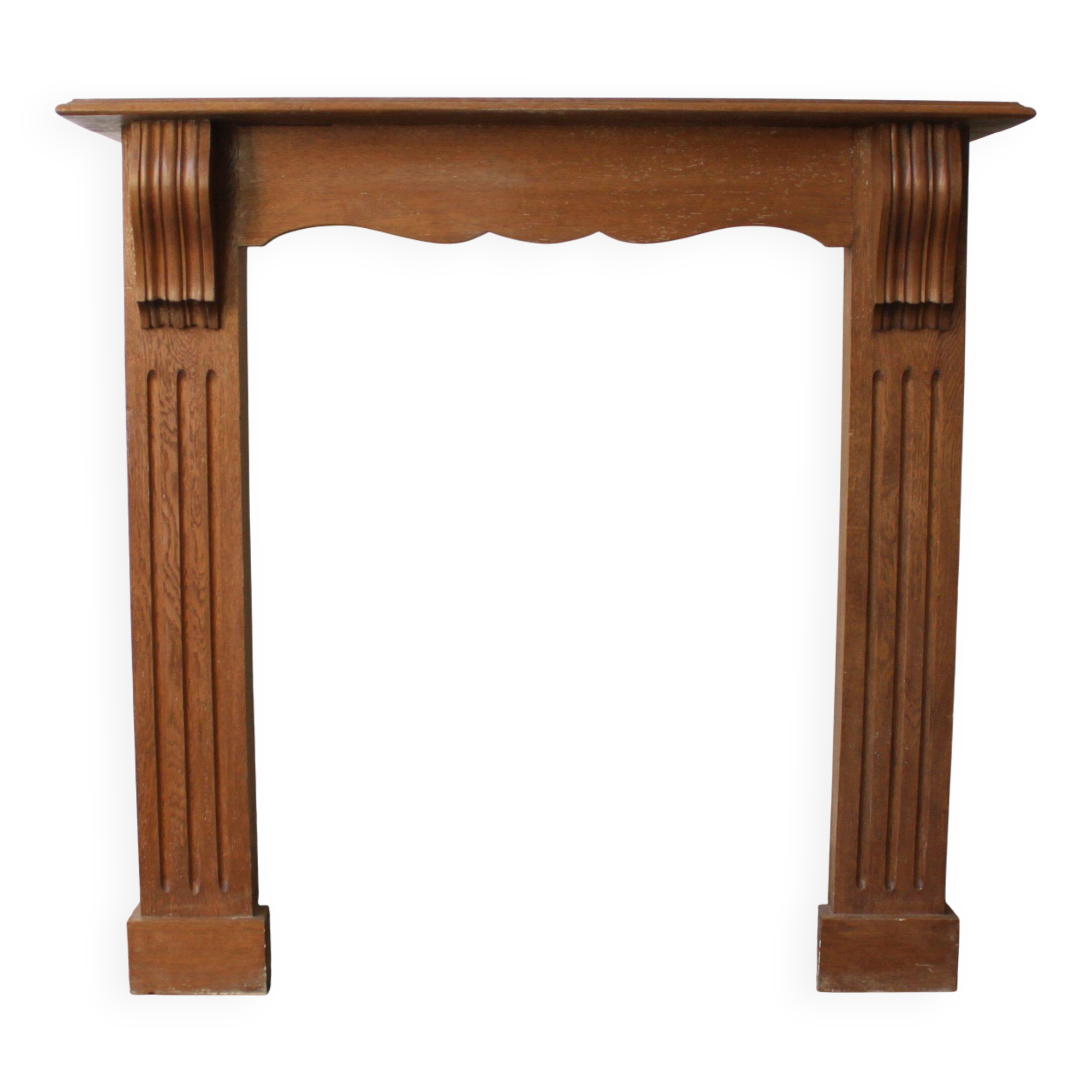 Oak fireplace mantel, Empire style.