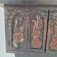 Arts of México Spanish colonial carved  painted console / sideboard, 1940s