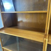 Pair of large vintage wooden display cabinets – 1960s/70s
