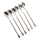6 long silver-plated metal spoons