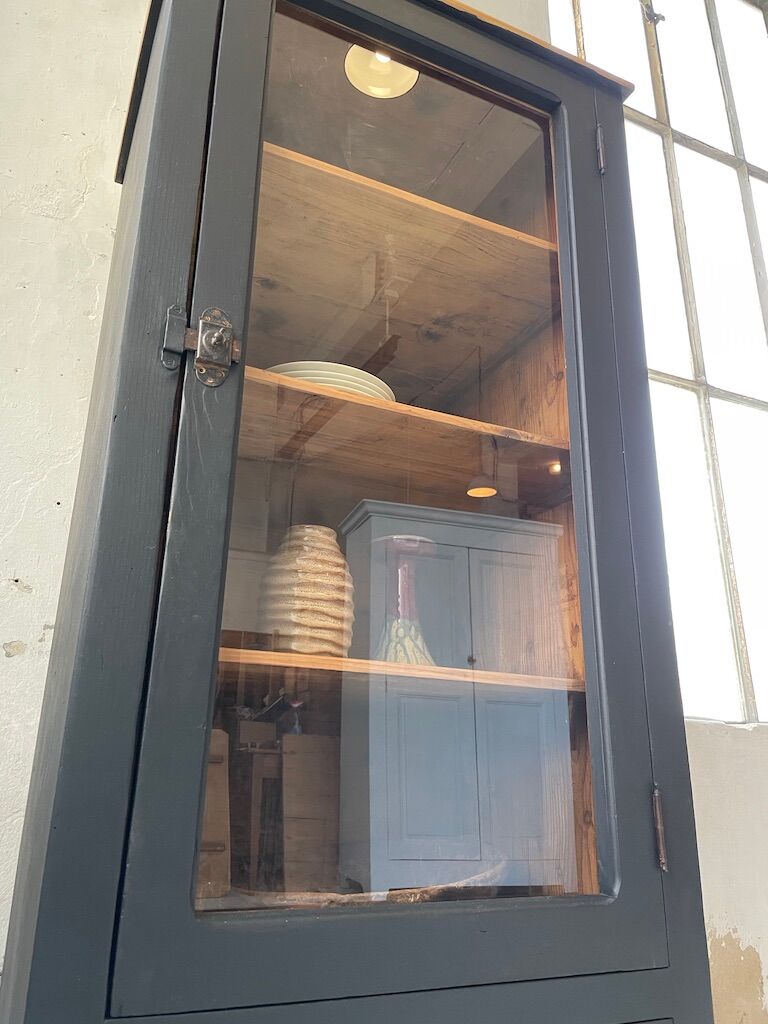 Old black storage window