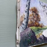 Oil on canvas by the pond signed P.Cario