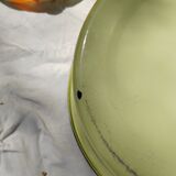 Yellow enamelled sheet metal basin 50/60s