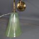 Wall lamp glass & brass vintage 50s