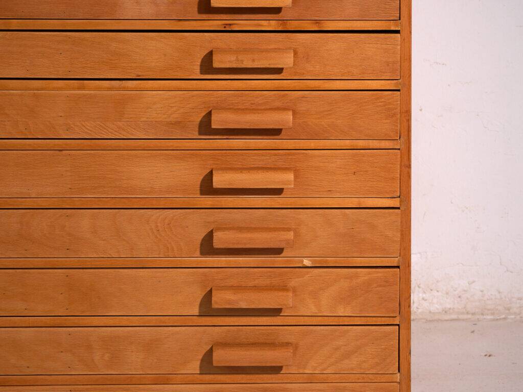 Antique plan cabinet made of beech wood – Slovakia, circa 1960