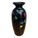 Black glass vase with red, green, blue and yellow details 1960s