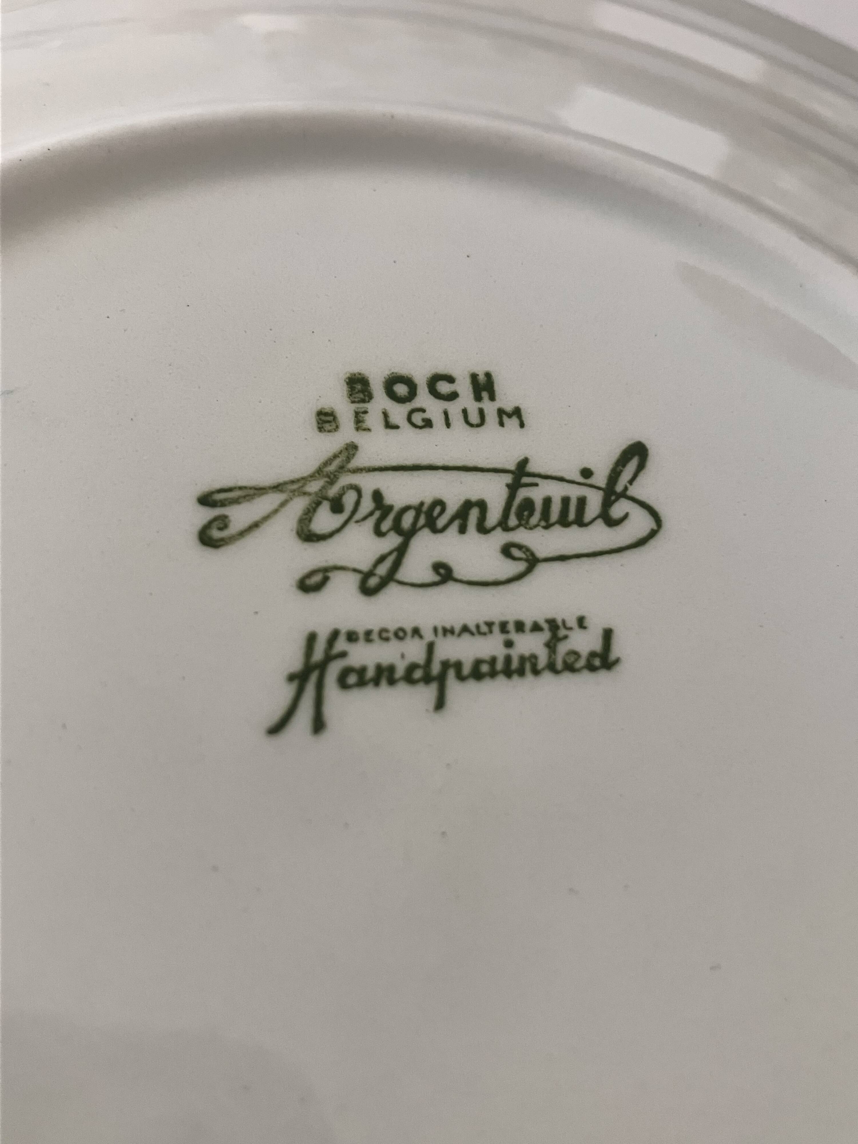 Tableware service plates and cups Argenteuil La Louvière Boch 1960