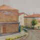 Guido hanset (1910-1992) watercolor on paper view of genoa ? 1968 signed