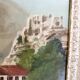 The Castle of Petrarch and the Oil Sorgues on ancient panel.