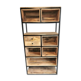 Wooden and metal freestanding shelf