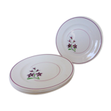 Set of 4 vintage porcelain dinner plates from the Salins factory