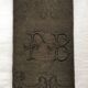 Serviette de table ancienne kaki brodée FB