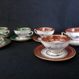 10 cups batch with porcelain saucers from Bavaria D-RW Weissenstadt