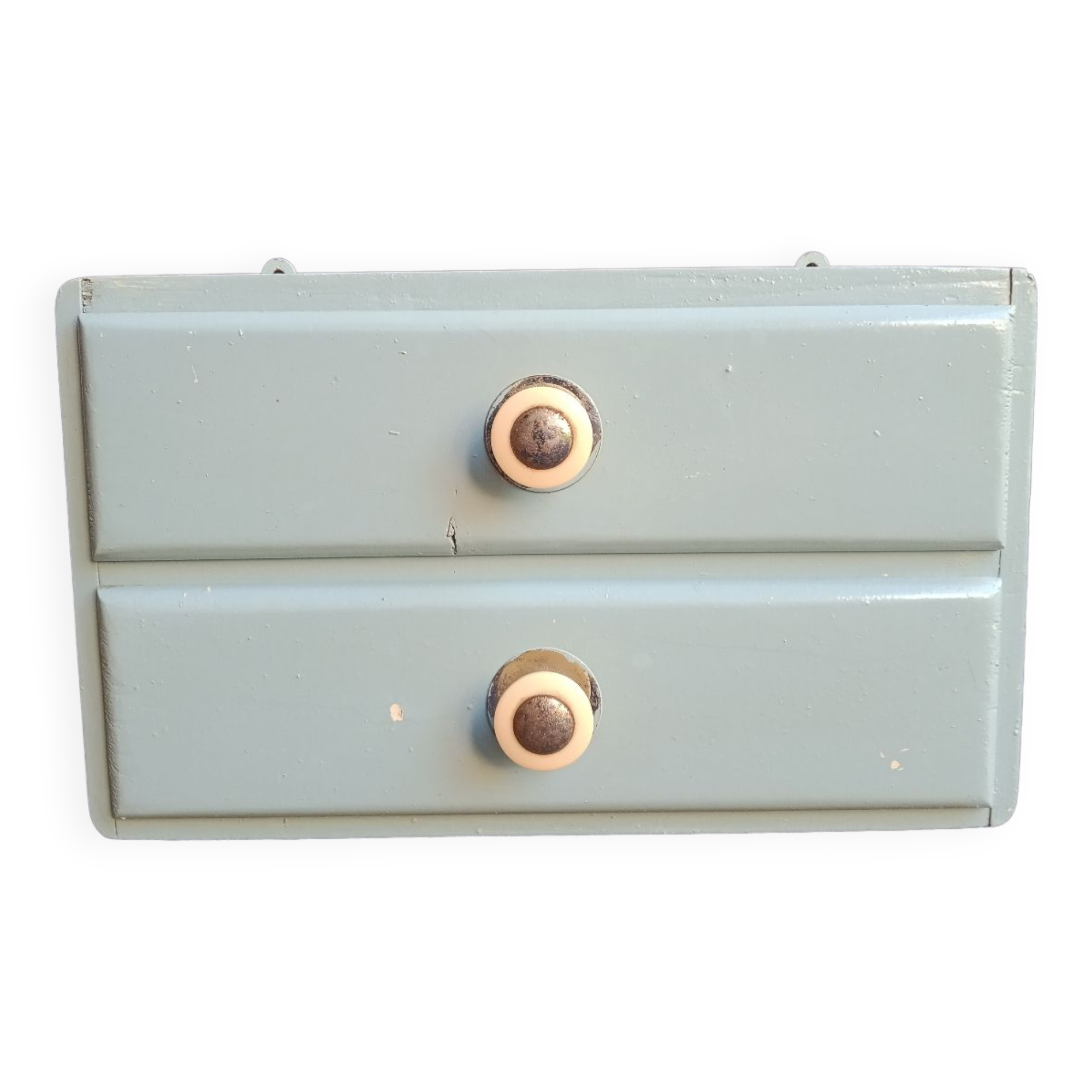 Wall-mounted storage unit with two drawers