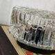 Round wall-mounted ceiling light, transparent moulded glass, vintage fixture.