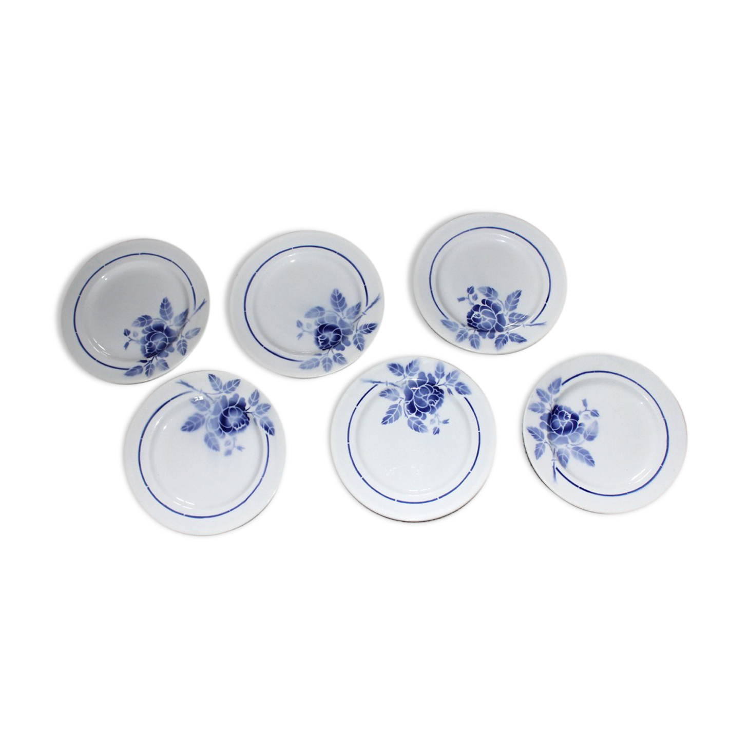 Set of 6 earthenware plates St Amand's