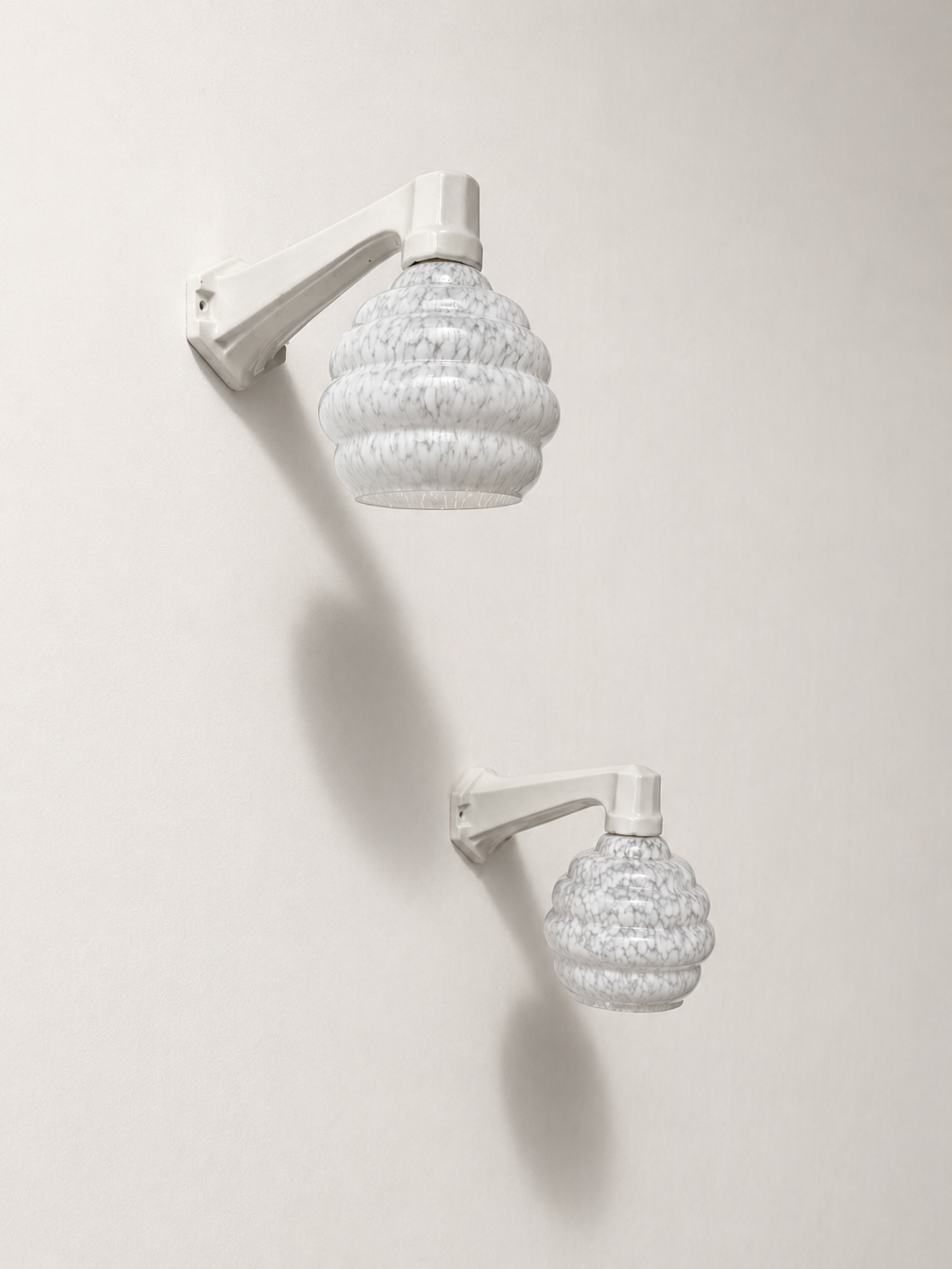 Art deco porcelain wall lights