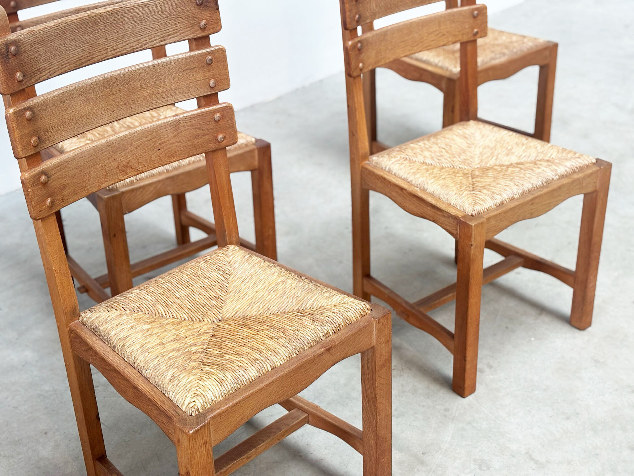 Set of six French dining chairs