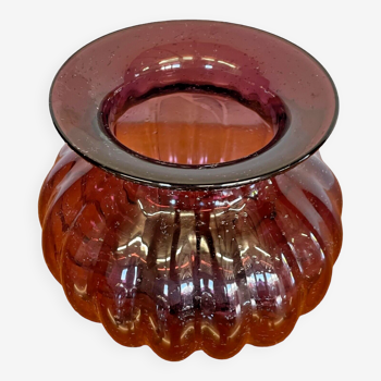 Purple gadrooned glass vase 367006