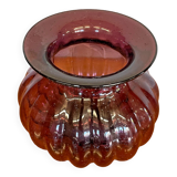 Purple gadrooned glass vase 367006