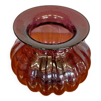 Purple gadrooned glass vase 367006