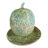 Old pottery ice bucket in majolica