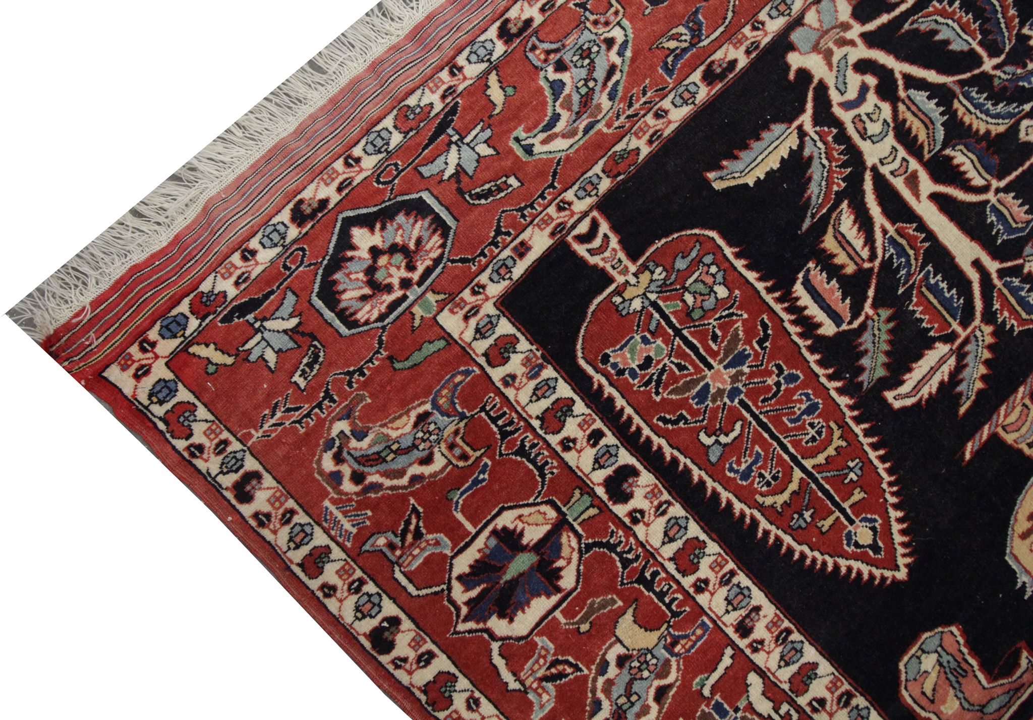 Tapis persan persan vintage fait main- 132x162cm