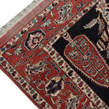 Tapis persan persan vintage fait main- 132x162cm