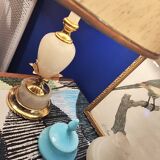 Alabaster and gilded brass lamp