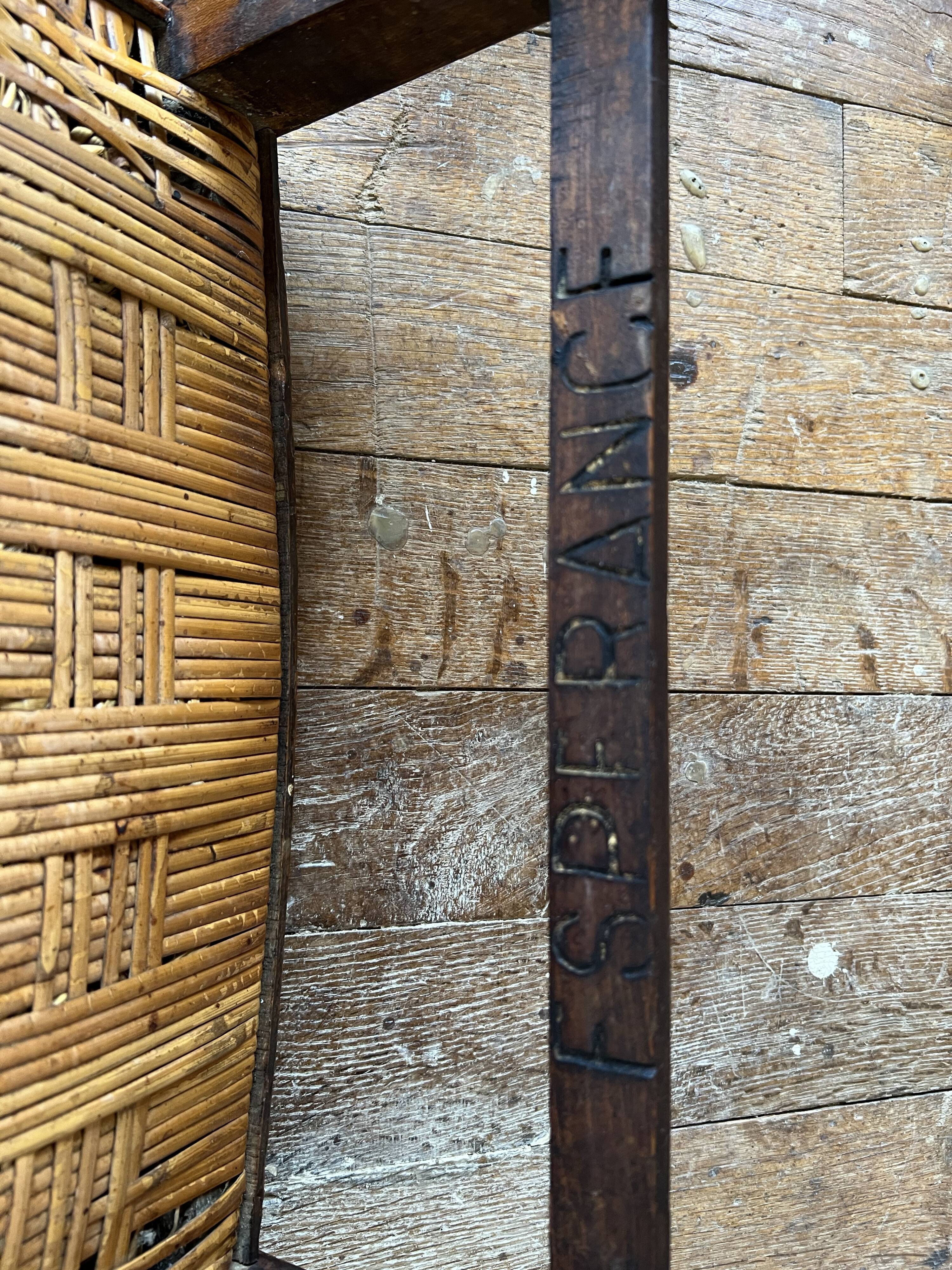 Series of 8 vintage bistro chairs early 20th wood and straw