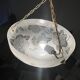 Glass basin decorated with flowers and butterflies Art Deco France Deveau 1925