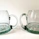 5 bubble-blown glass beer mugs
