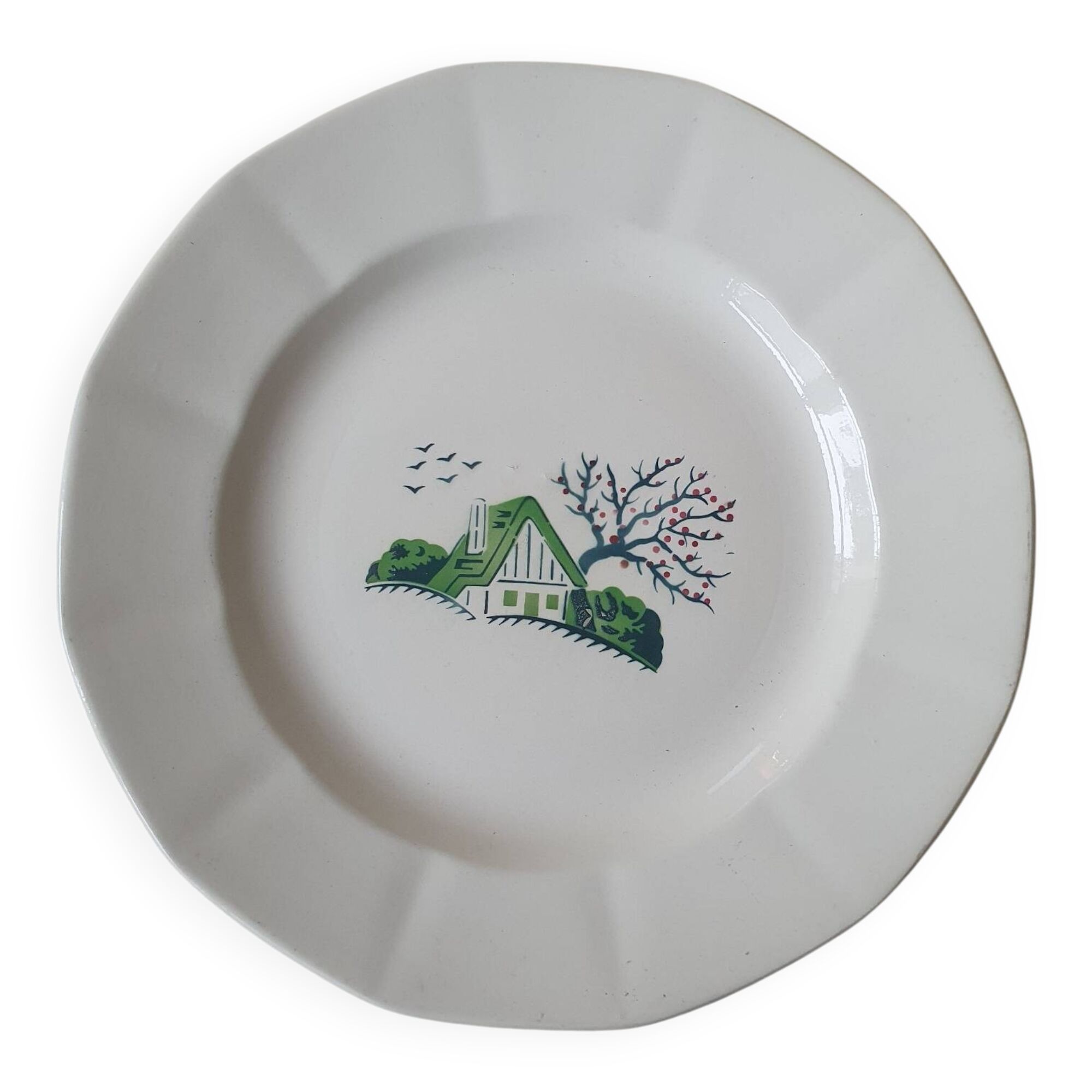 Round dish Digoin Sarreguemines