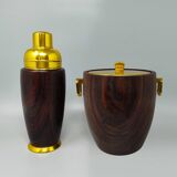 1970s Gorgeous Cocktail Shaker With Ice Bucket by Aldo Tura. Made in Italy