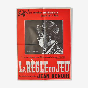 Affiche de cinéma originale - la règle du jeu - Jean Renoir