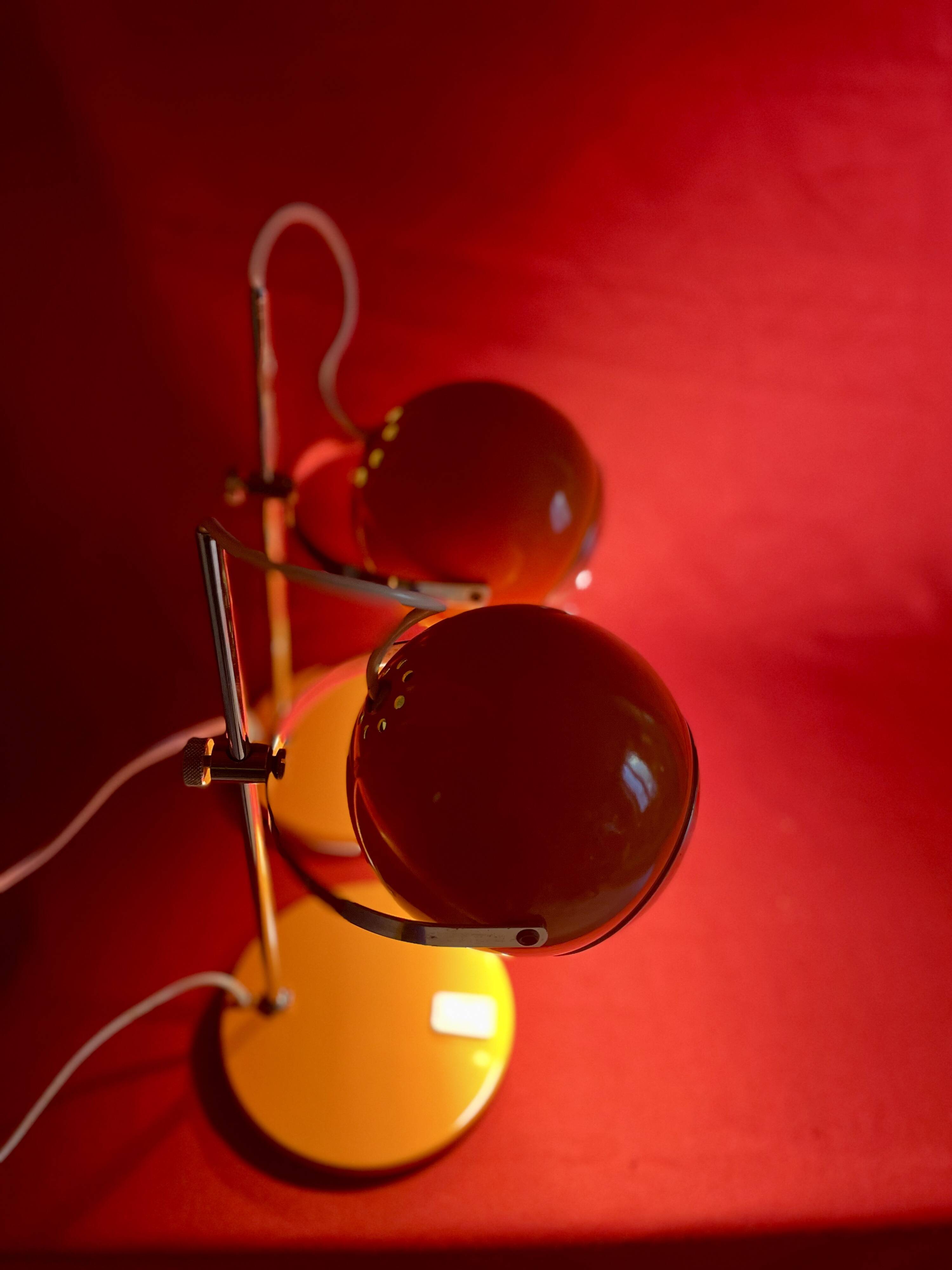 Pair of eye ball lamps, space age, 70s