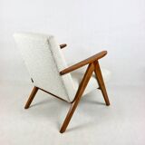 Vintage Ivory White Boucle Model B-310 Armchair, 1970s
