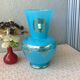 Florentine blue opaline vase Italy - Mid Century